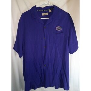 Chiliwear Florida Gators Button Up Shirt Pocket Short‎ Sleeve Blue L